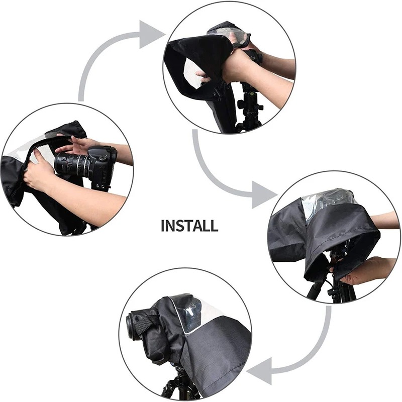 Capa Impermeável para Câmera DSLR com Lente Média/Longa – Protetor Anti Chuva, Poeira e Areia para Fotografia Outdoor - foto 4
