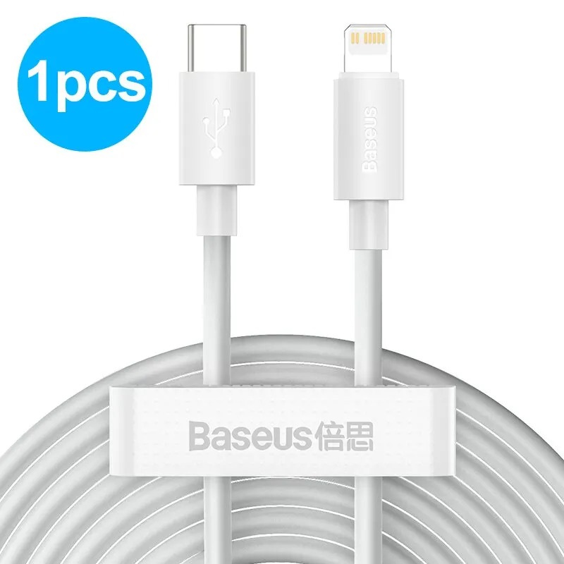 Cabo Baseus USB-C PD 20W para iPhone – Carregamento Rápido