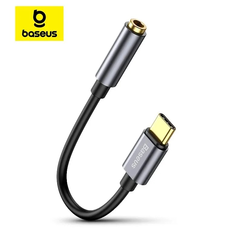 Adaptador Baseus USB-C para P2 3.5mm Aux Fone de Ouvido
