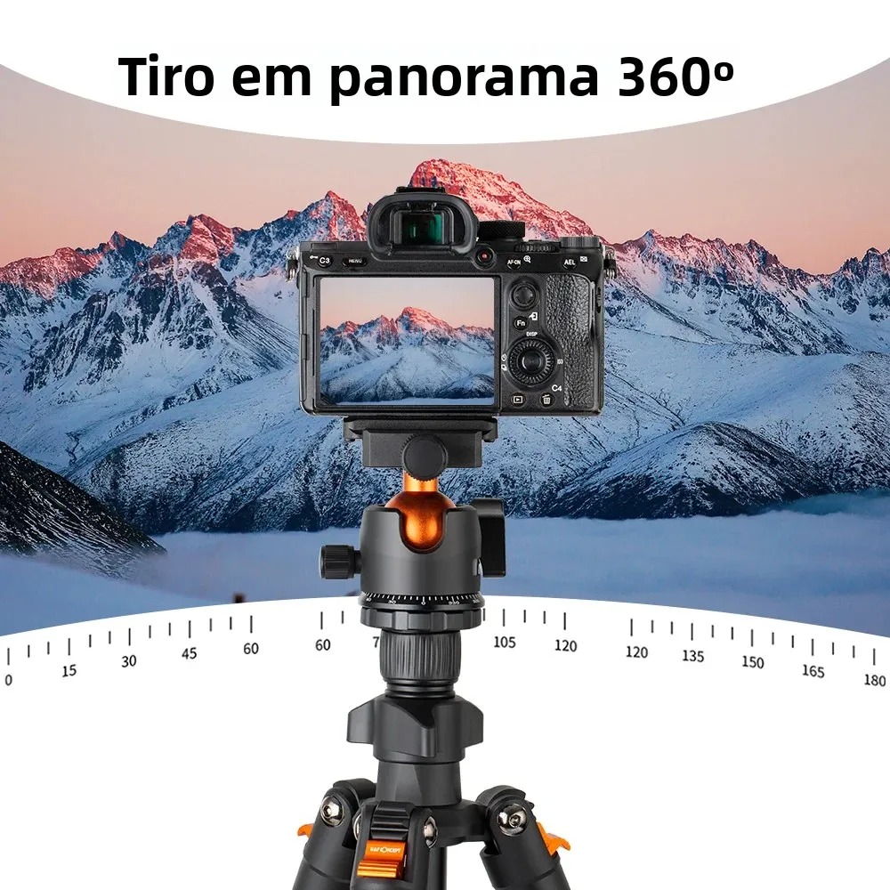 Tripé Portátil K&F Concept Flexível com Cabeça 360° para Câmeras - foto 3