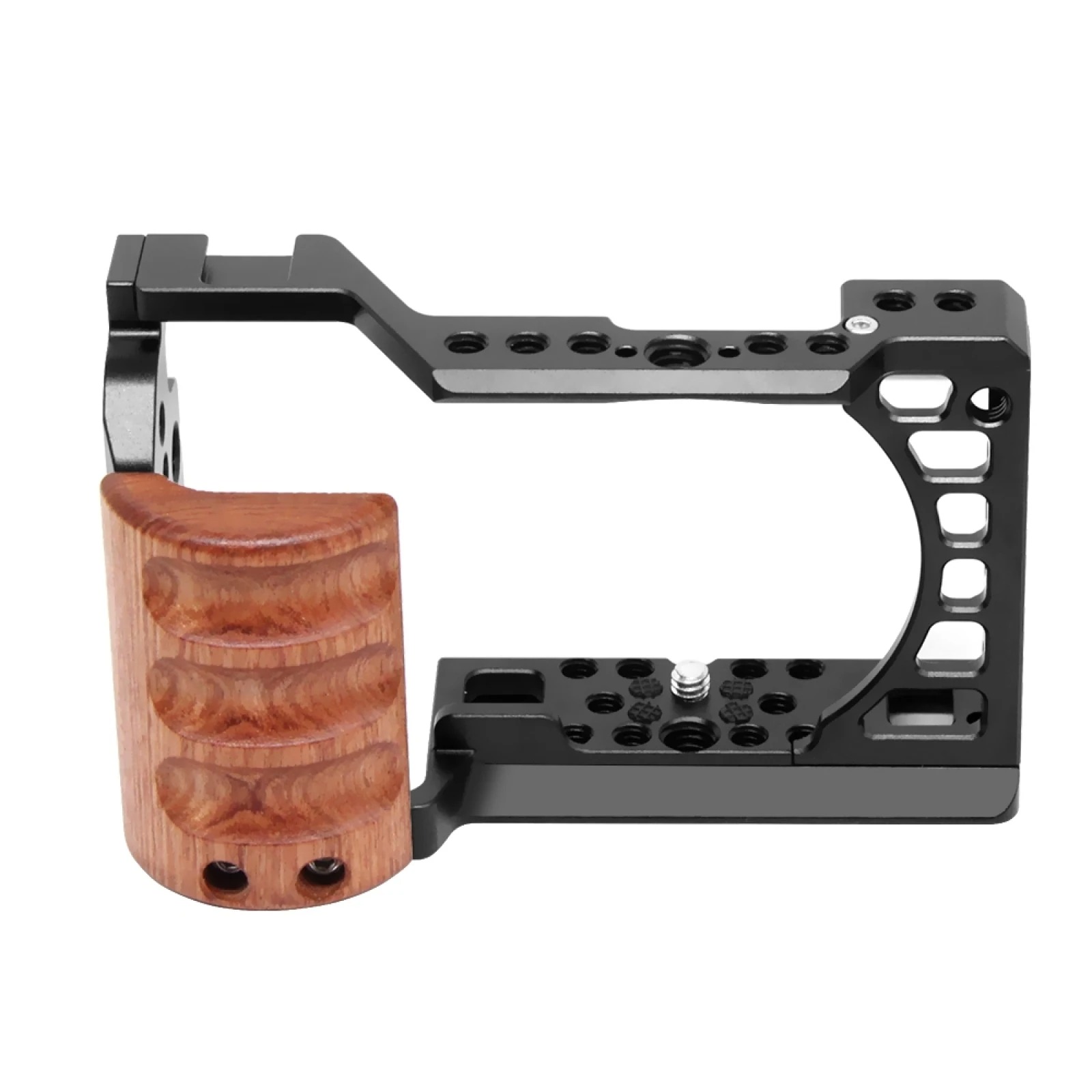 Cage Puluz metal c/ cabo madeira p/ Sony A6400 A6300 A6100 A6000