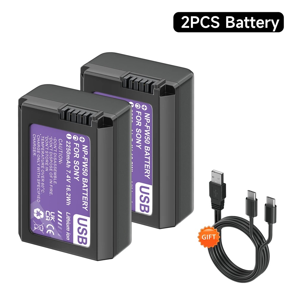 Palo Bateria NP-FW50 2250mAh com carregamento USB-C - foto 2