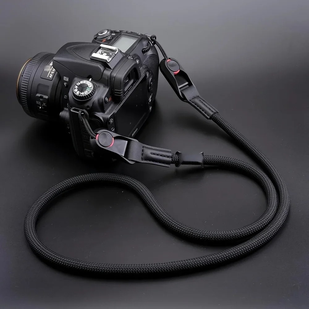 Alça de Câmera em Corda com Liberação Rápida – Alça de Ombro e Pescoço Ajustável para Câmeras DSLR e Mirrorless, Engate Destacável Rápido