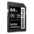 Cartão de Memória SDXC Lexar 64GB UHS-I V30 255MB/s Silver Plus